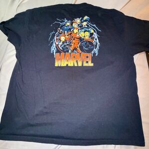 Marvel Avengers Graphic T-Shirt Mens XXL Black Good Back Print Iron Man Thor